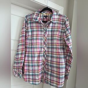 Talbots Colorful Plaid Button-Up Shirt